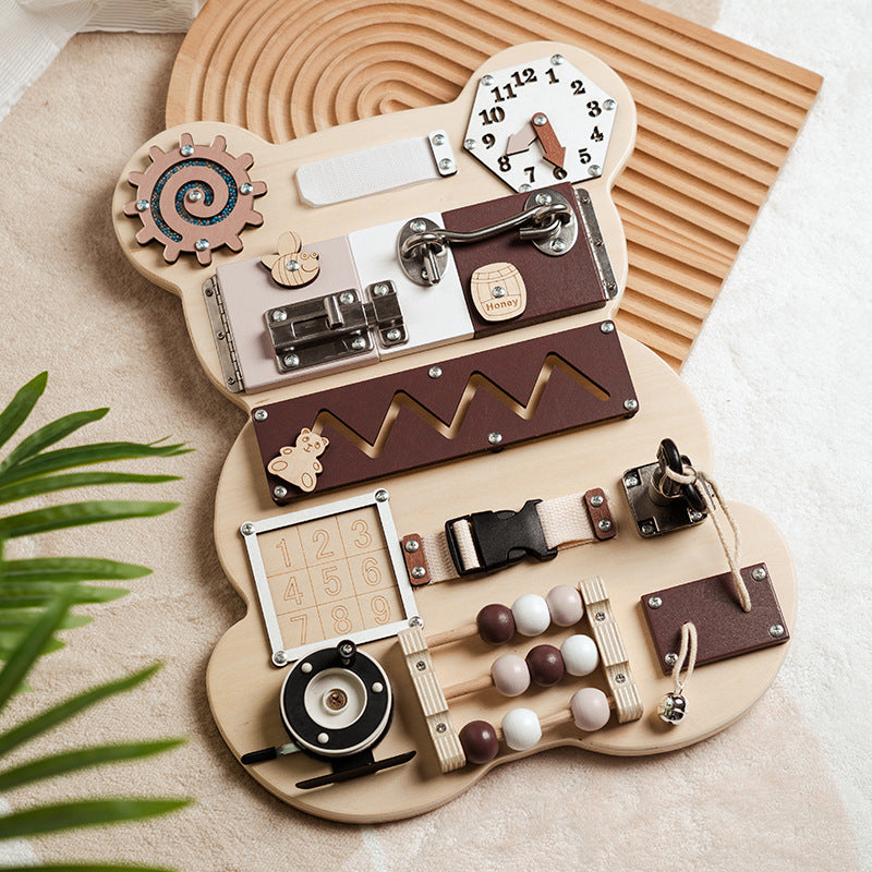 Wooden Bear Montessori busy board activity board