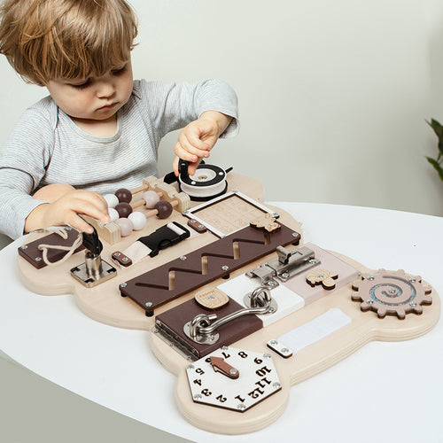 Wooden Bear Montessori busy board activity board