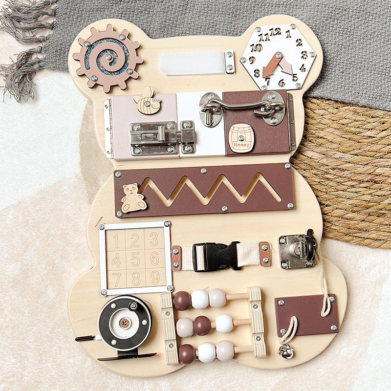 Wooden Bear Montessori busy board activity board