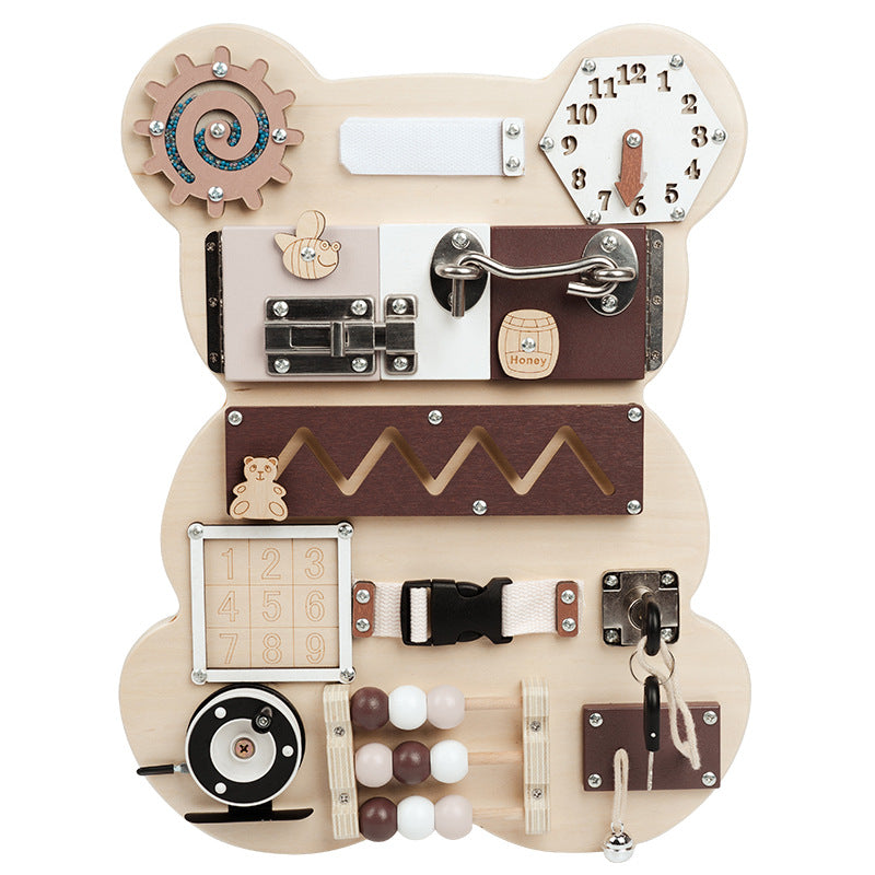 Wooden Bear Montessori busy board activity board
